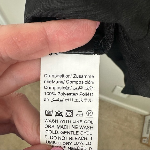 Classic Black Dress w Puff Sleeve Cut-out back Tie,‎ Ruffle Hem Plus Size 1X - Picture 6 of 7